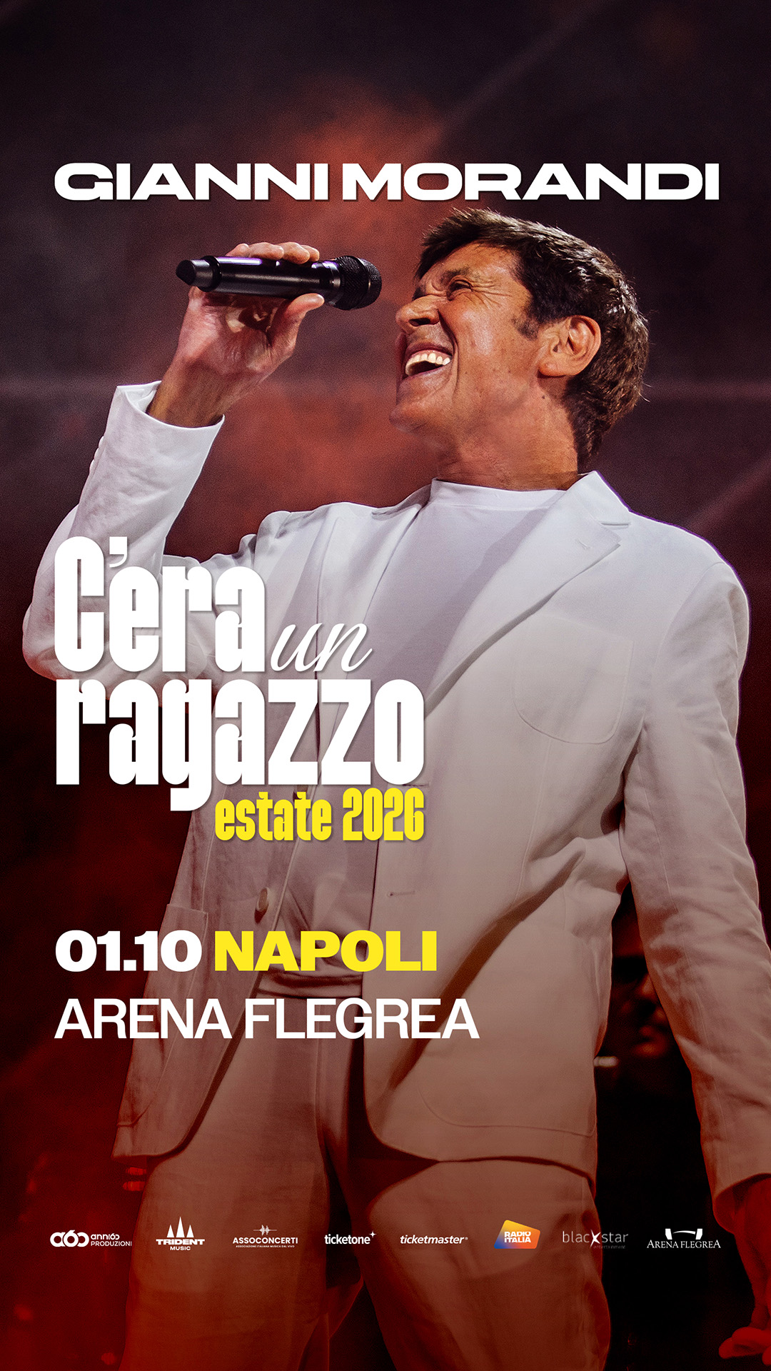 Gianni Morandi 1 ottobre napoli arena flegrea