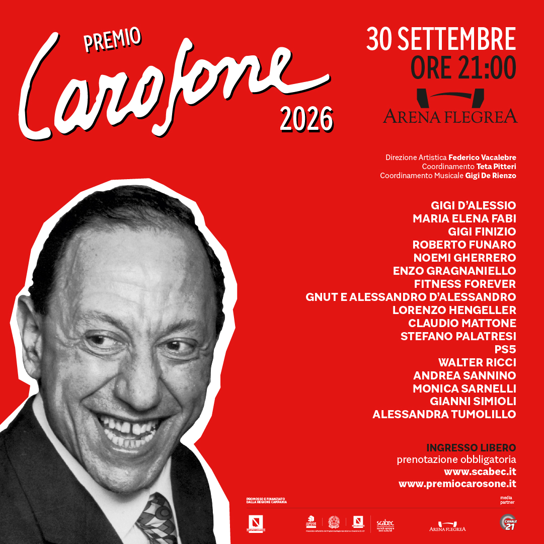 Premio Carosone 2026 all'Arena Flegrea di Napoli